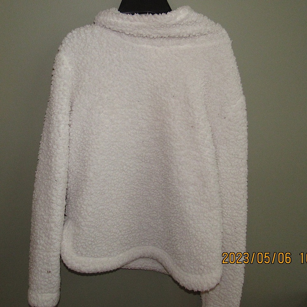 white cozy sweater